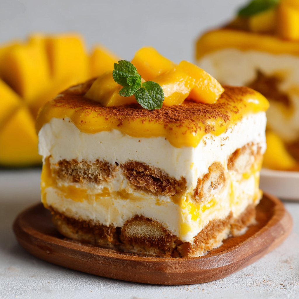 Mango Tiramisu (Eggless & Dairy-Free) 🥭✨