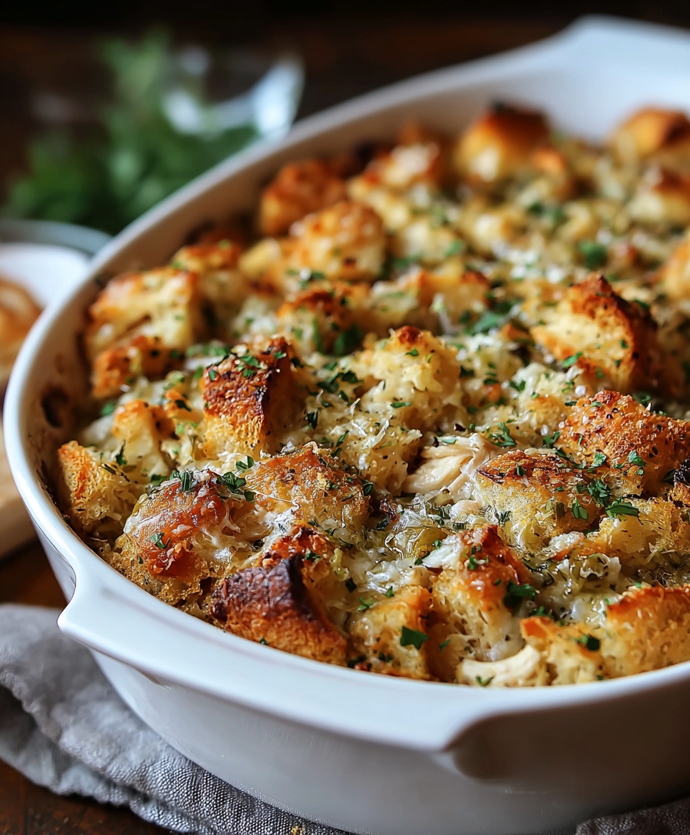Rotisserie Chicken and Stuffing Casserole (Easy, Cozy & Family-Approved)