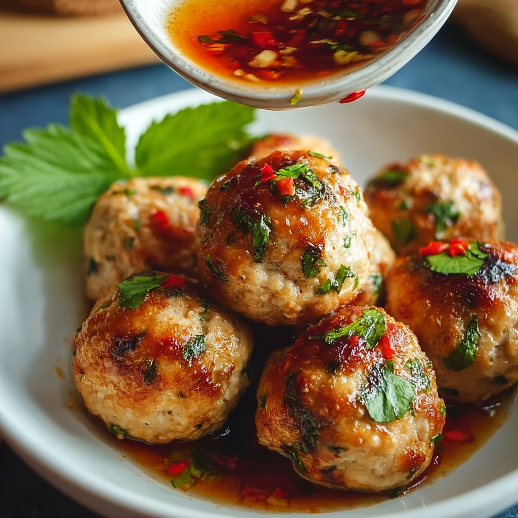 Easy Thai Baked Chicken Meatballs 🍗🌿 (Flavorful, Juicy & Healthy)