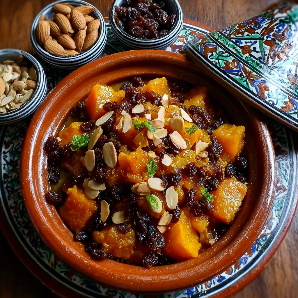 Sweet Potato Tagine with Raisins and Almonds