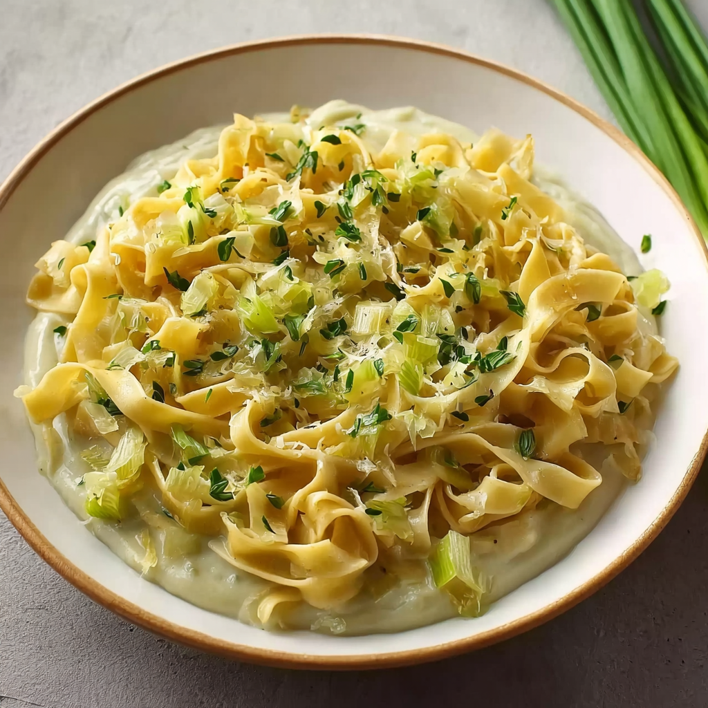 Tagliatelle with Creamy Leek Velouté