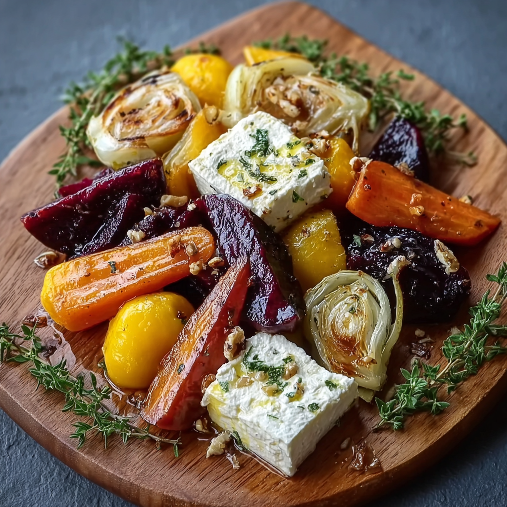 Roasted Winter Vegetables & Lemon Feta Cream