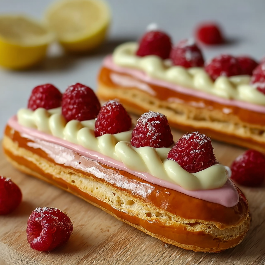 Lemon-Raspberry Éclairs