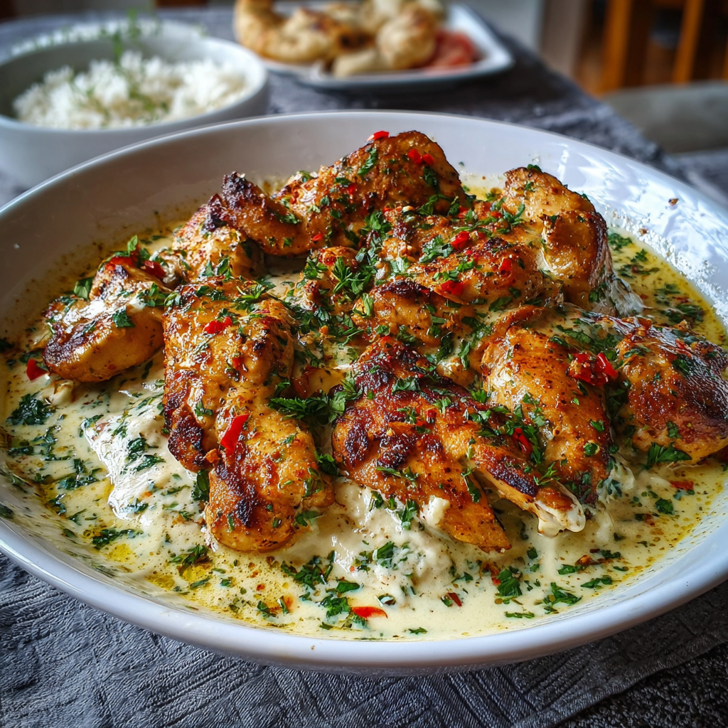 Turkish Chicken in Creamy White Sauce