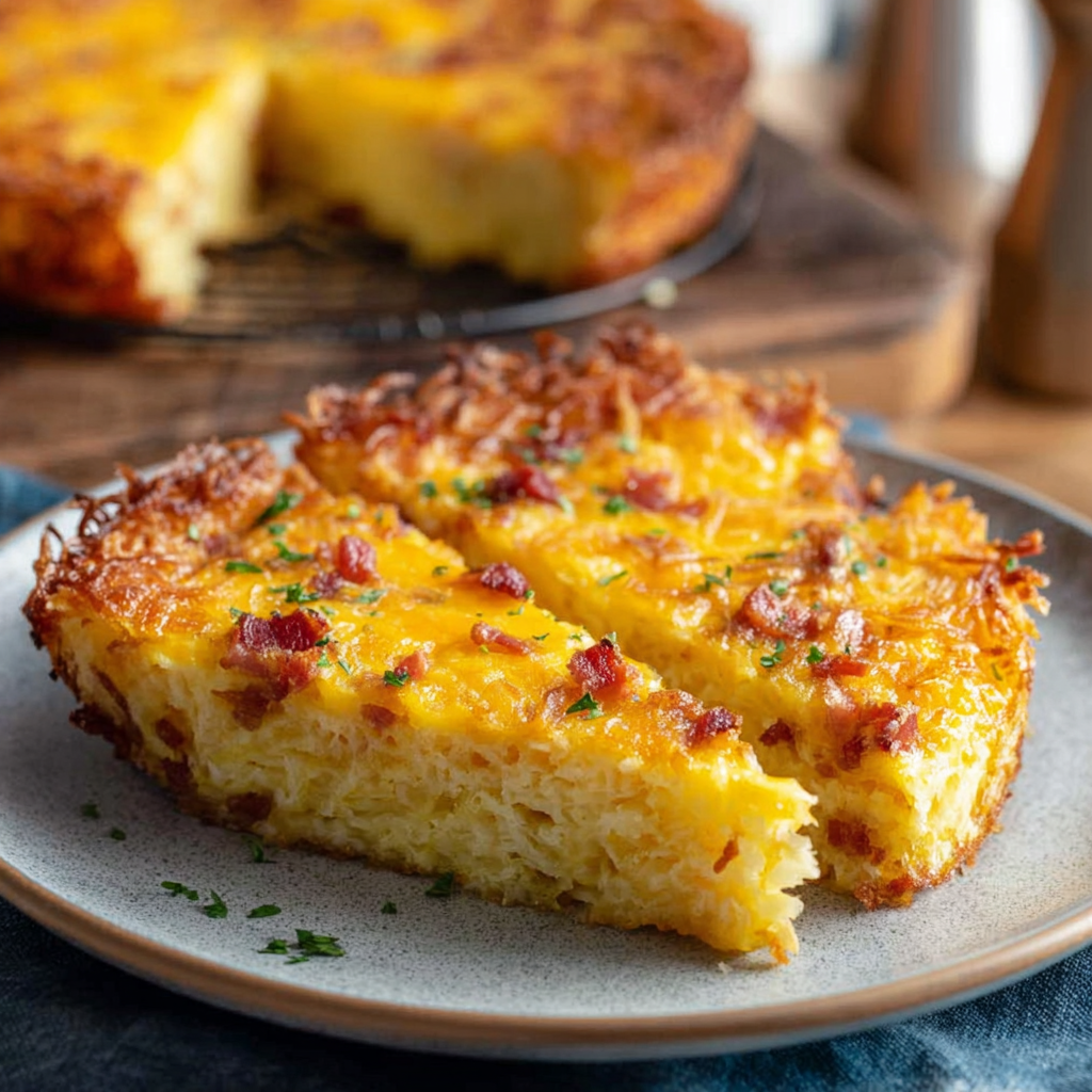 Hash Brown Crust Bacon and Cheddar Quiche