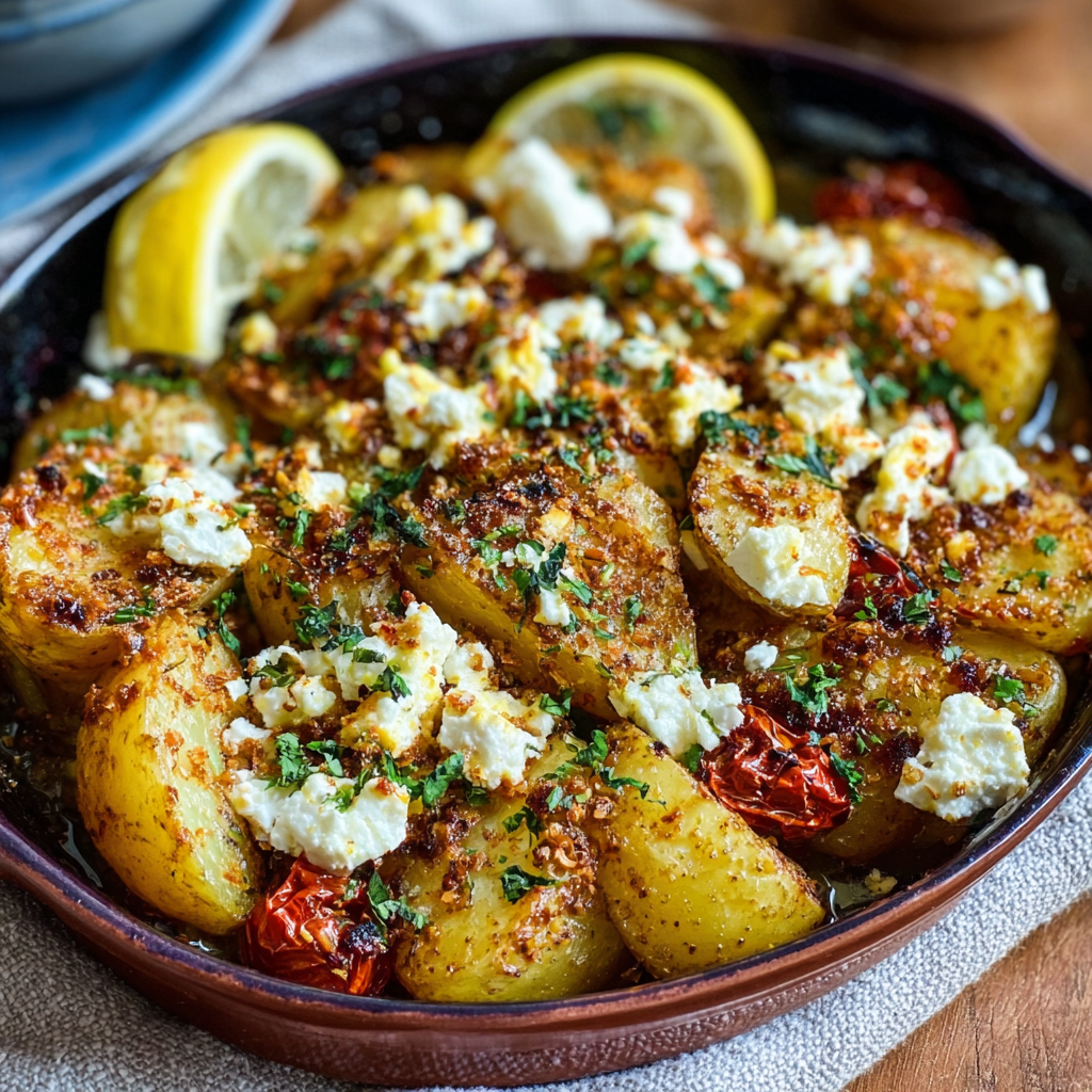 Baked Feta Potatoes (Easy Mediterranean One-Pan Recipe)