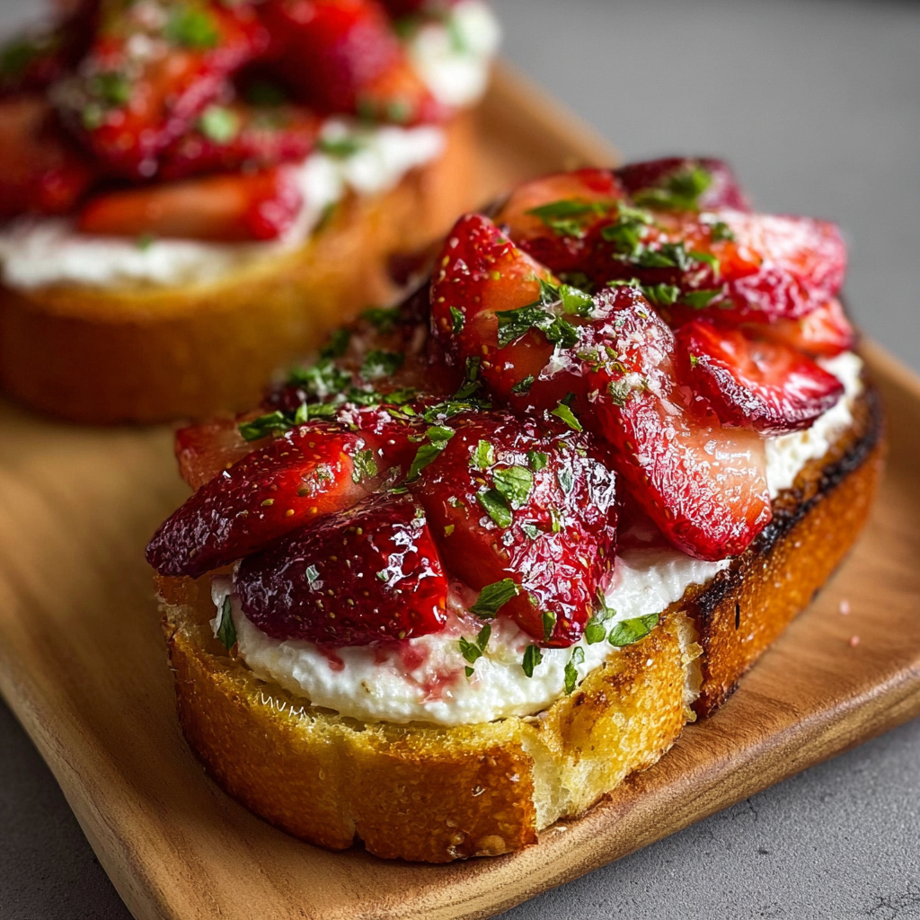 Whipped Ricotta & Roasted Strawberry Toast