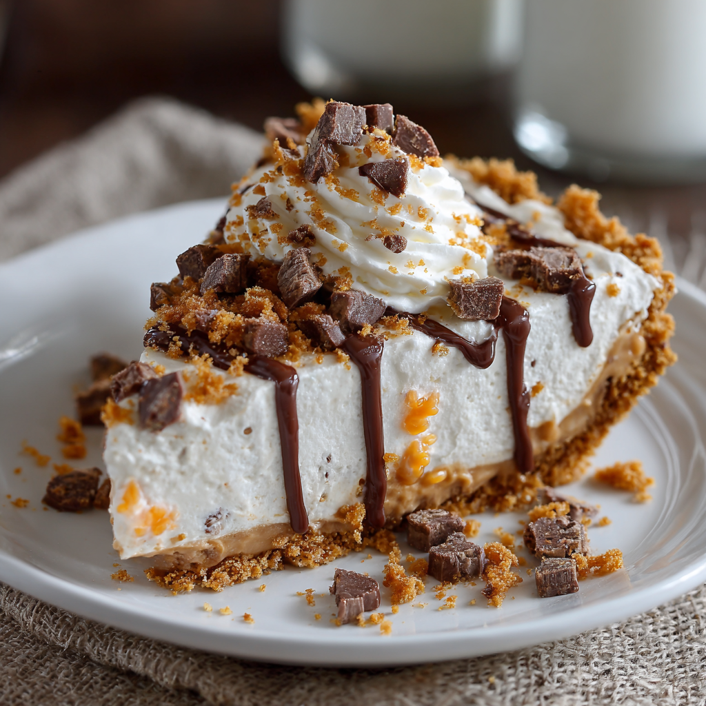 Butterfinger Pie with Peanut Butter (Creamy, Crunchy & No-Bake Dessert Heaven)