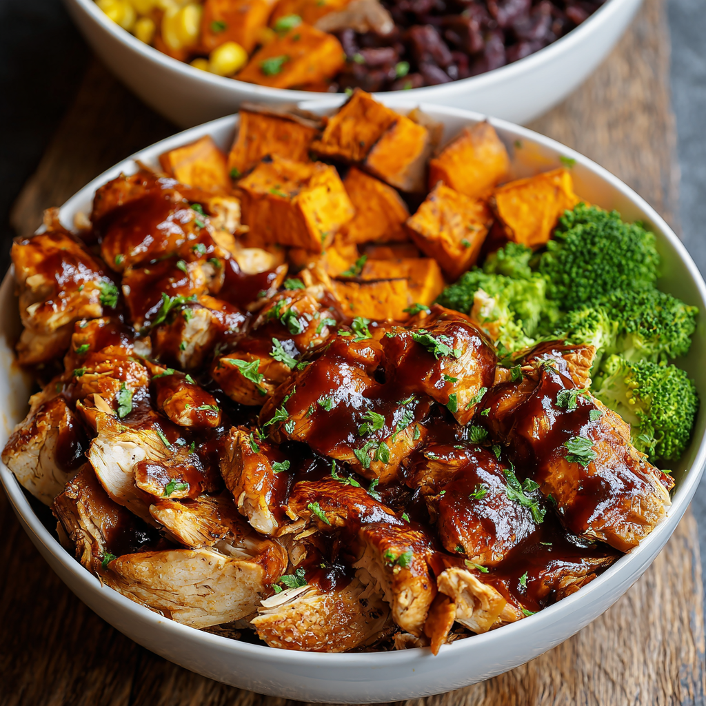 Healthy BBQ Chicken Sweet Potato Bowl 🍠🍗🥗 (Easy, High-Protein & Meal-Prep Friendly)