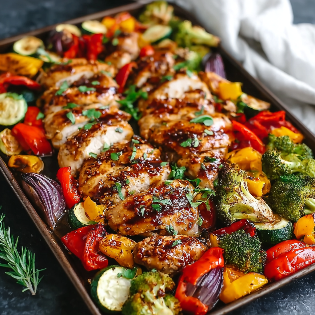 Balsamic Glazed Chicken and Veggies (Sheet Pan)