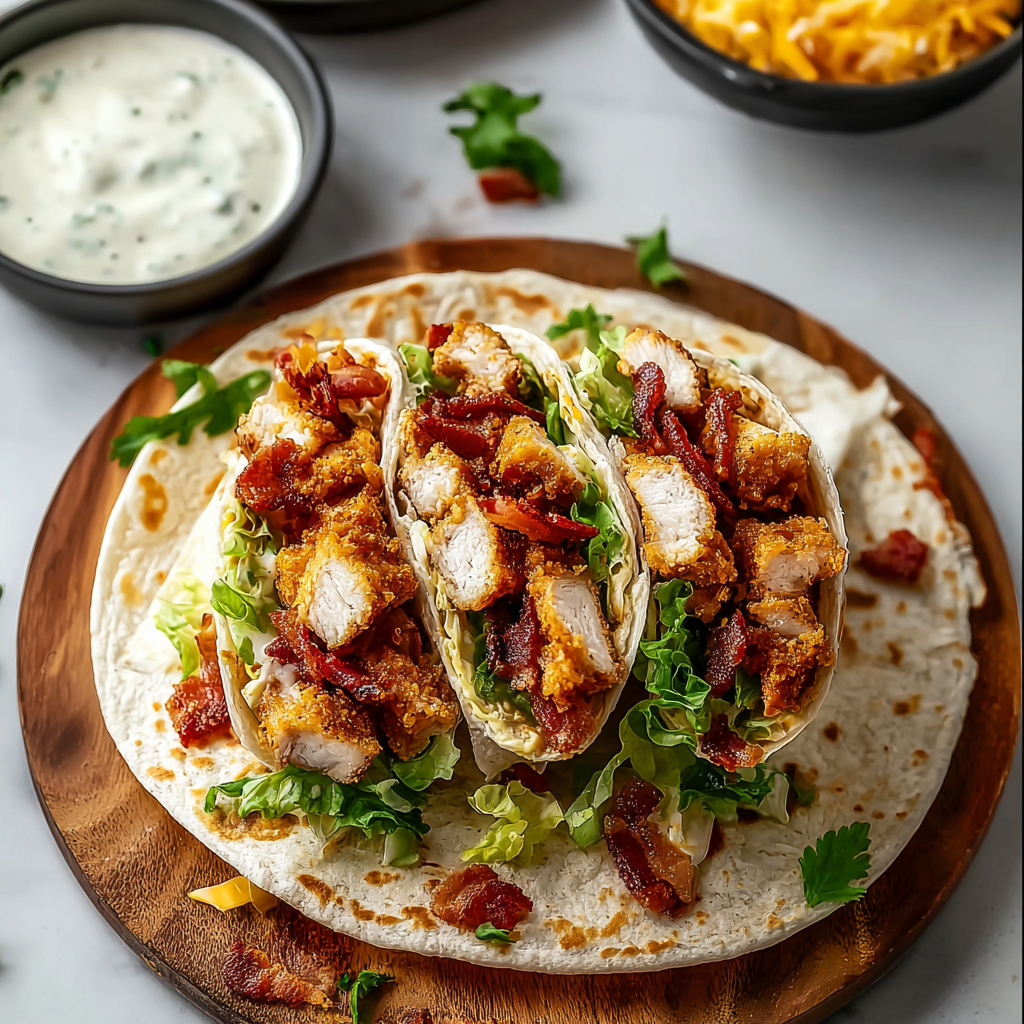 Crispy Chicken Bacon Ranch Wrap (Crunchy, Creamy & Loaded Flavor)