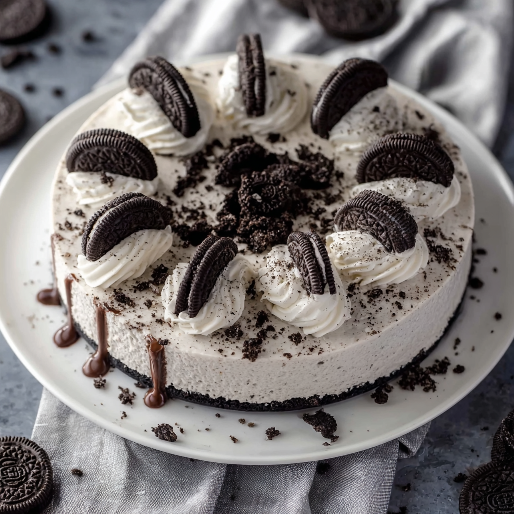 No-Bake Oreo Cheesecake 🍪🧀
