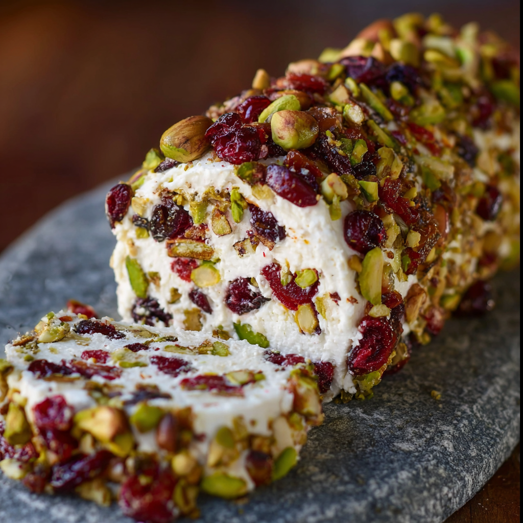 Cranberry Pistachio Cheese Log (Festive Holiday Appetizer, Creamy & Crunchy)