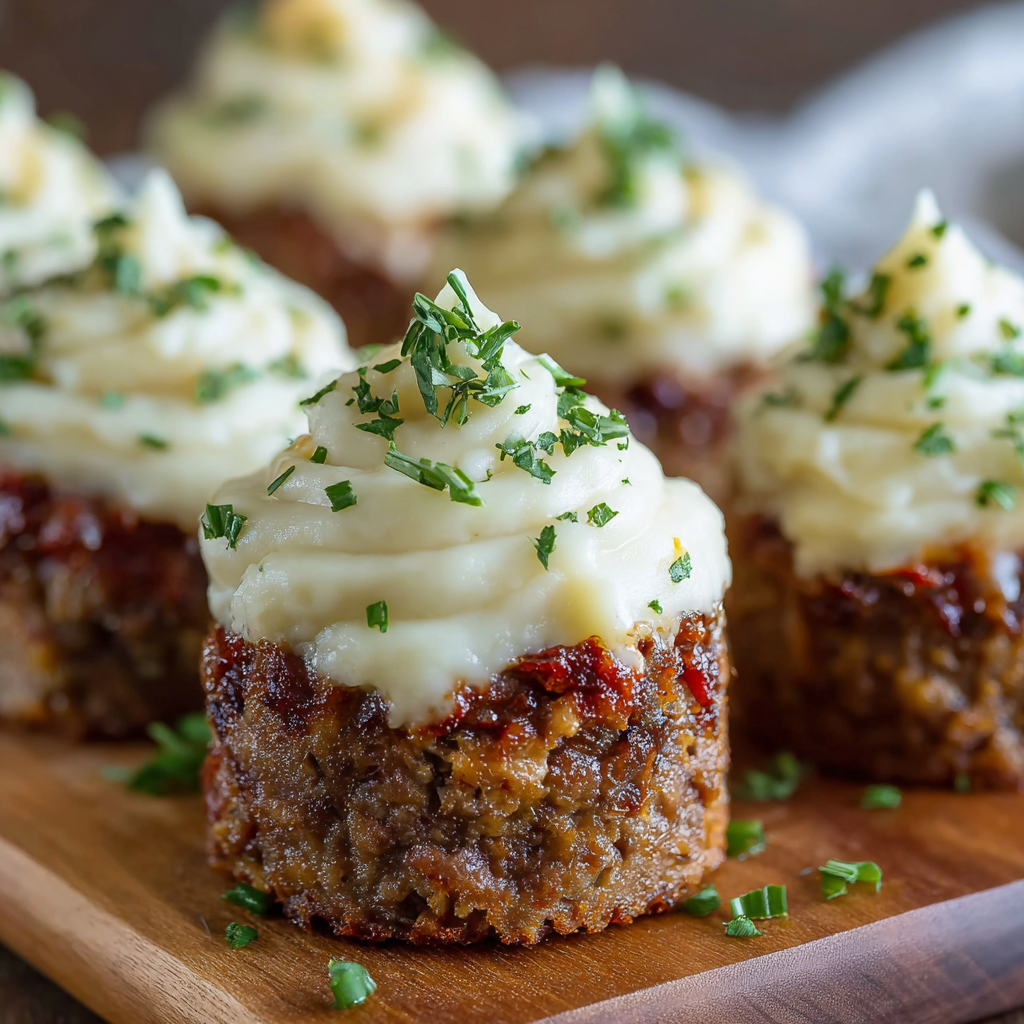 Mini Meatloaf Muffins with Mashed Potato Frosting