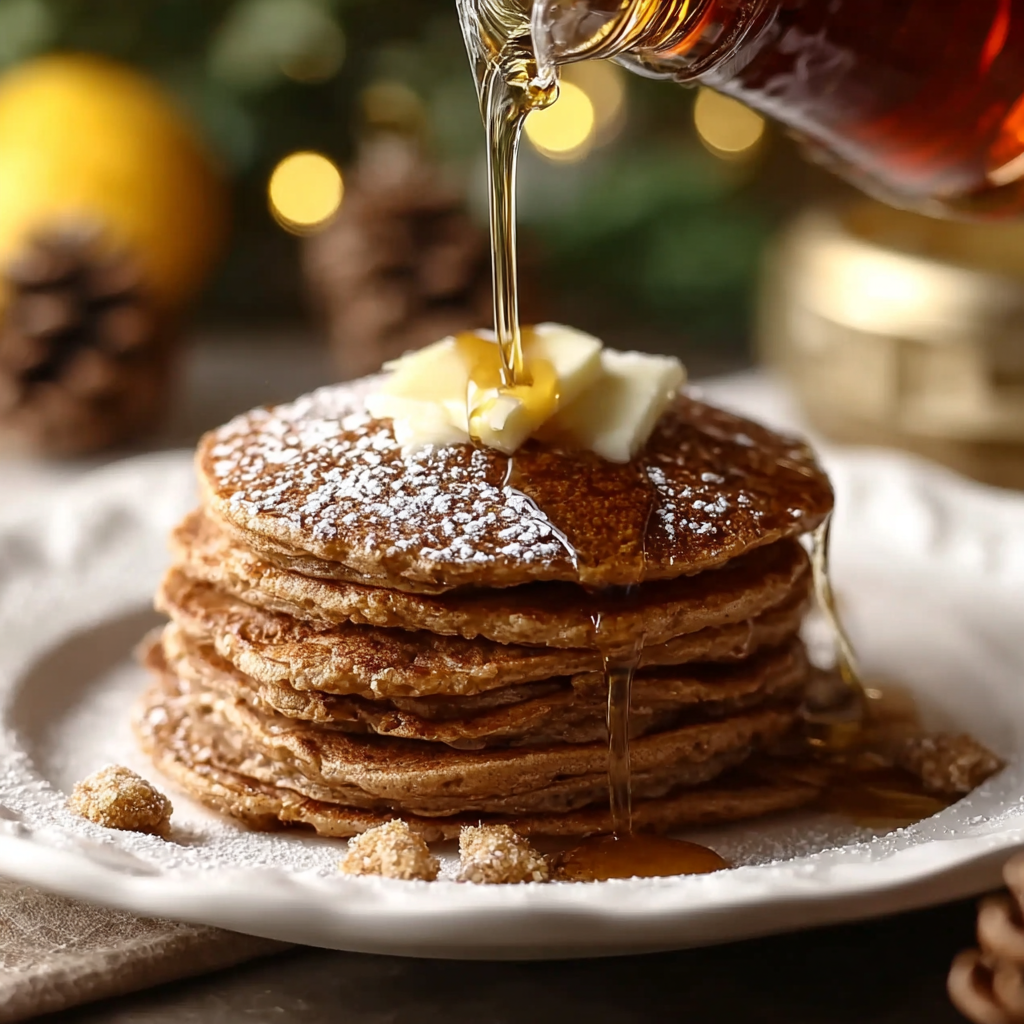 Gingerbread Pancakes with Maple Syrup (Warm, Spiced & Cozy Holiday Breakfast)