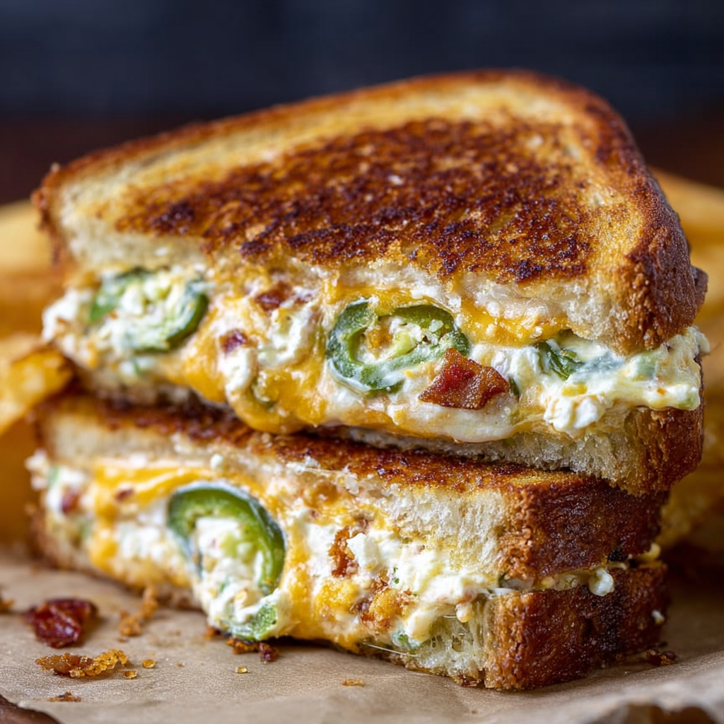 Roasted Jalapeño Popper Grilled Cheese (Spicy, Cheesy & Crispy!)