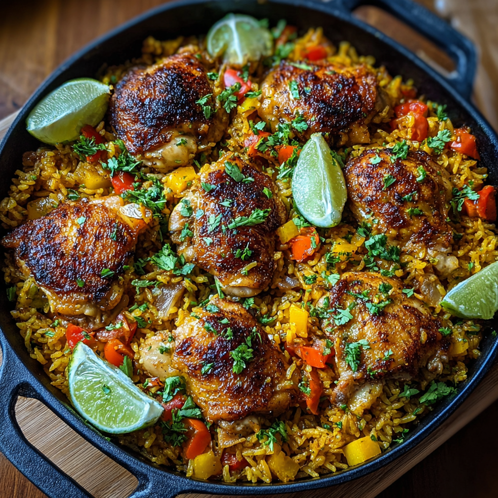 Caribbean Chicken and Rice (One-Pot Tropical Feast) 🌴🍗🍚