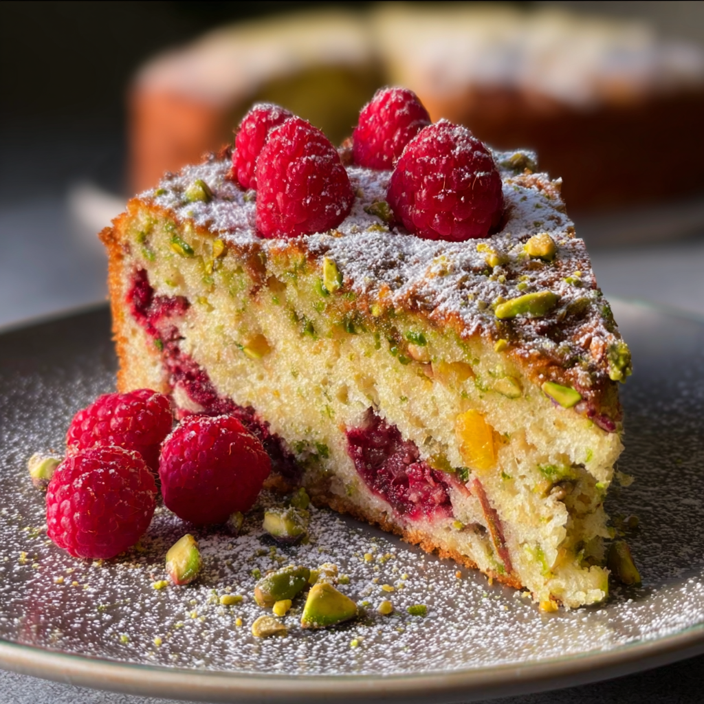 Raspberry Orange Pistachio Ricotta Cake (Moist, Nutty & Citrus-Infused Dessert)