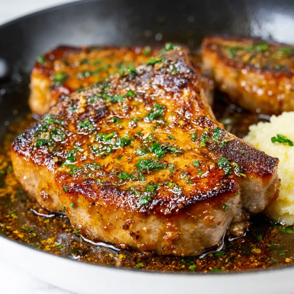 Garlic Butter Pan Seared Pork Chops (20 Minutes)
