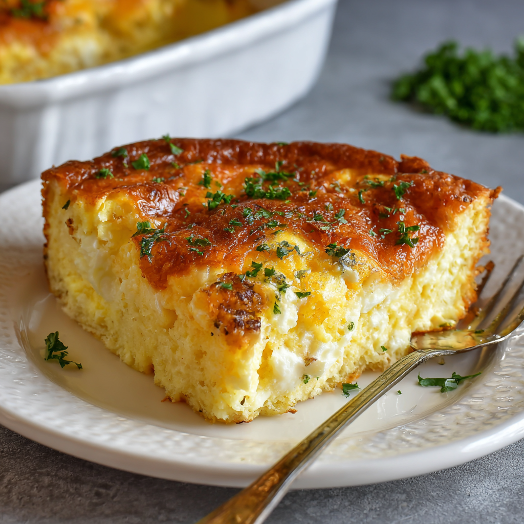 Fluffy Cheese and Egg Casserole – Perfect for Breakfast, Brunch, or Dinner