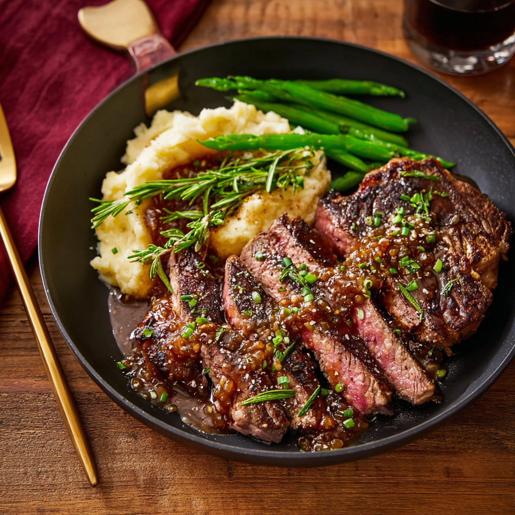 Ribeye and Roasted Garlic Pan Sauce (Juicy, Buttery & Steakhouse-Quality at Home)