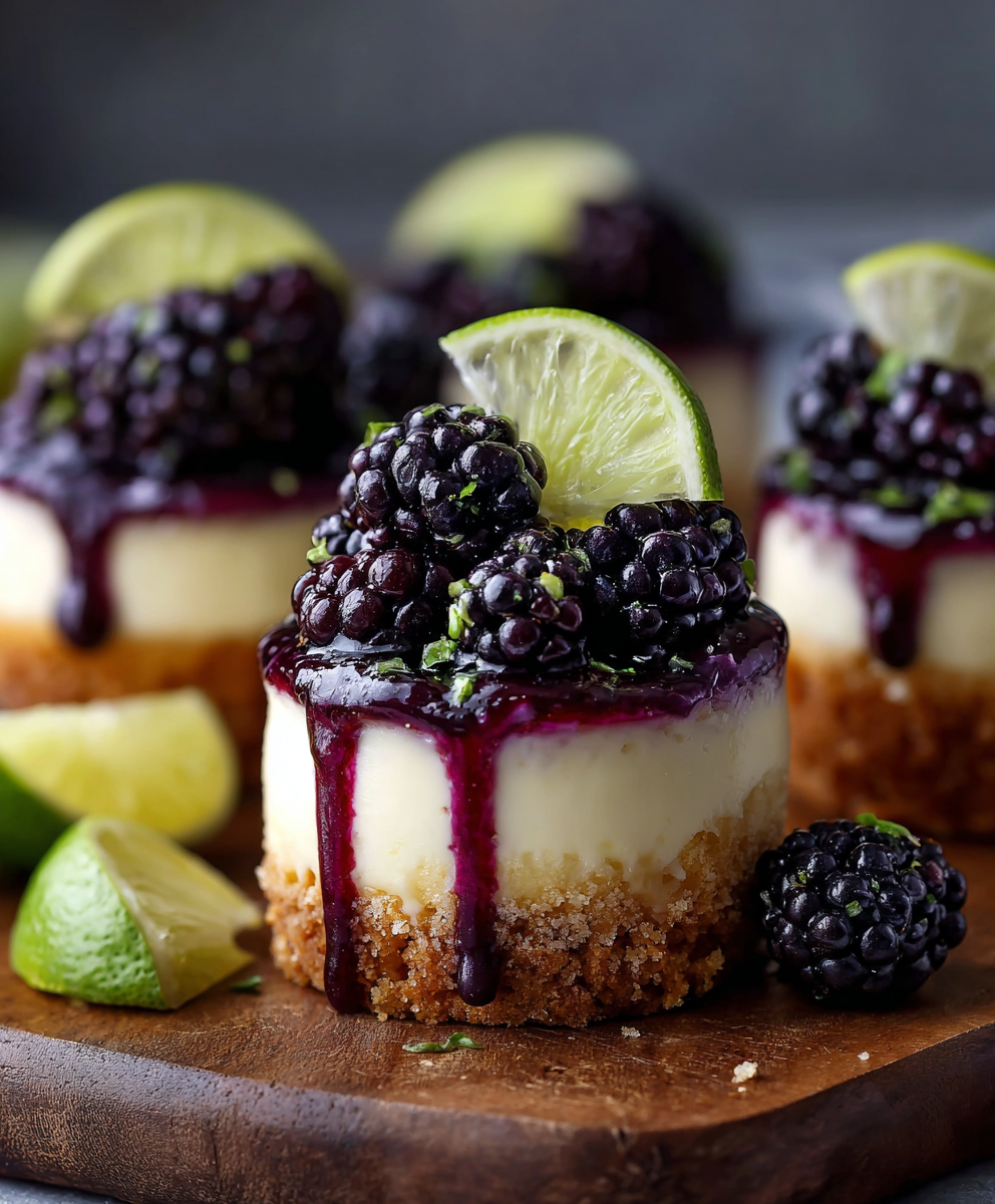 Decadent Blackberry Lime Cheesecake Cupcakes (Creamy, Tangy & Bite-Sized Dessert)