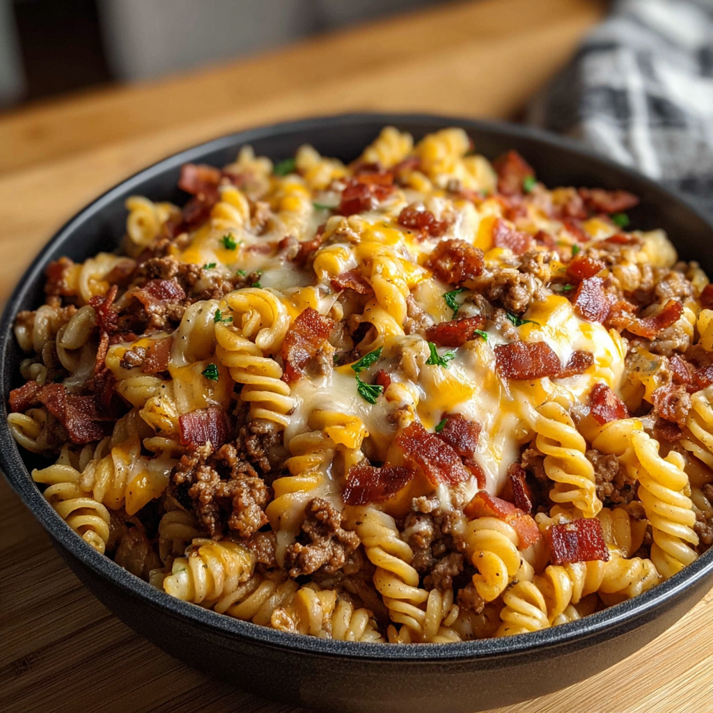 Loaded Bacon Cheeseburger Pasta