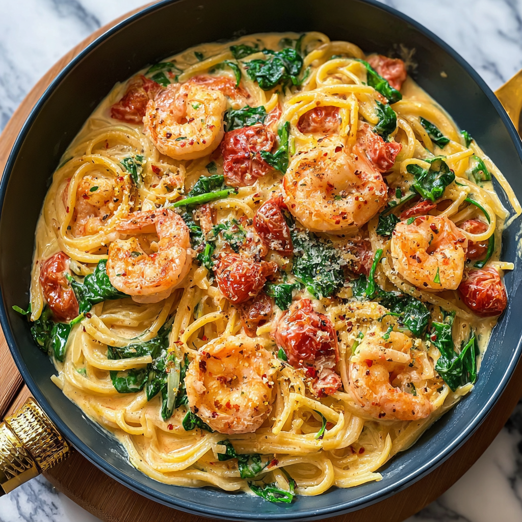 Creamy Tuscan Shrimp Pasta | Ready in 30 Minutes
