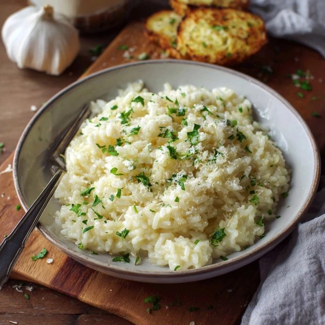 Garlic Parmesan Risotto (Creamy Stovetop Arborio Rice, Restaurant-Style, 35 Min)