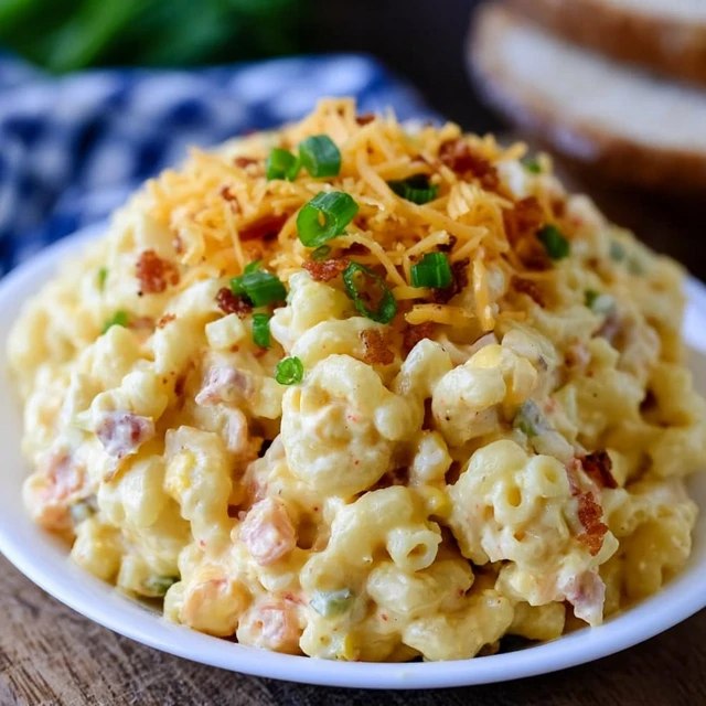 Cheesy Bacon Macaroni Salad (Creamy Cold Pasta Salad with Cheddar & Bacon, 25 Min)