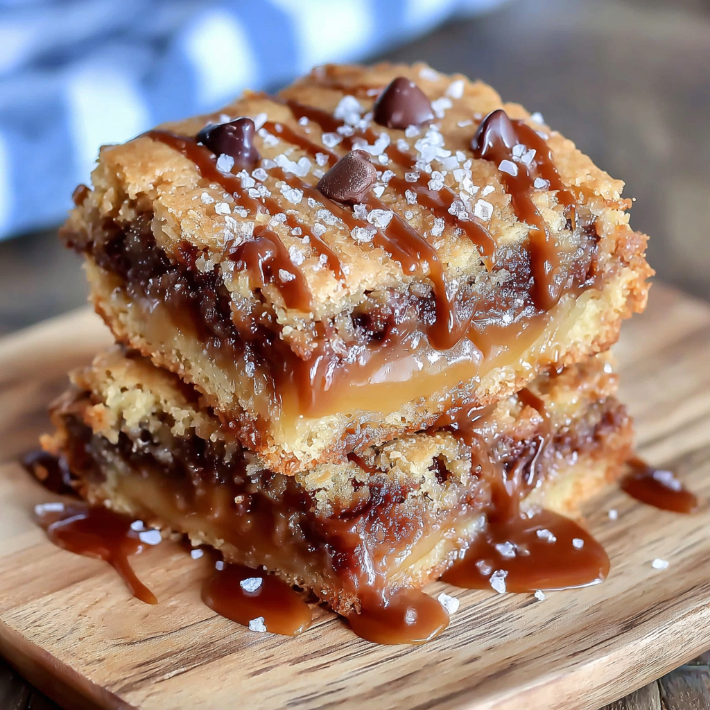 Gooey Salted Caramel Chocolate Chip Cookie Bars: The Ultimate Sweet & Salty Dessert