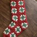 Crochet Granny Square Christmas Stocking Pattern