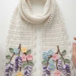 Crochet Wisteria Flower Mesh Scarf Pattern